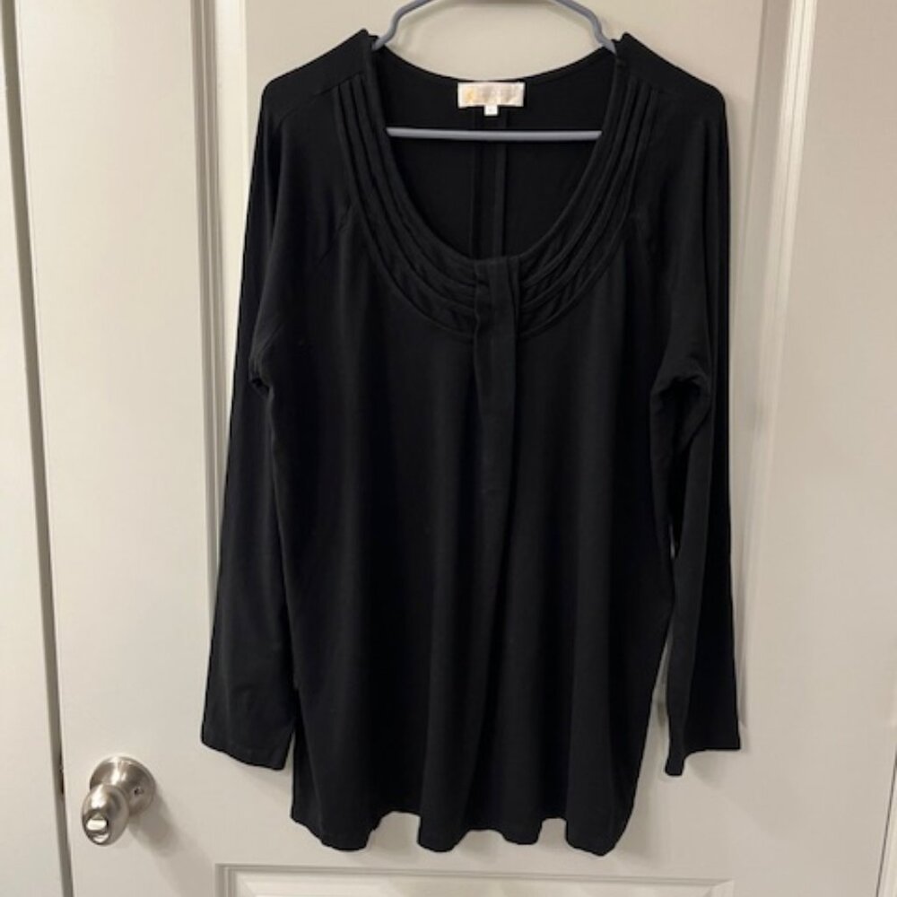 Textere 70% Bamboo Viscose Top in Black Sz. Lg